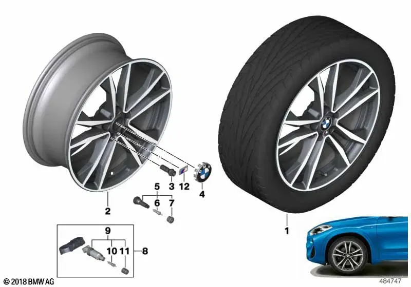 M Double-Spoke Alloy Wheel diagram