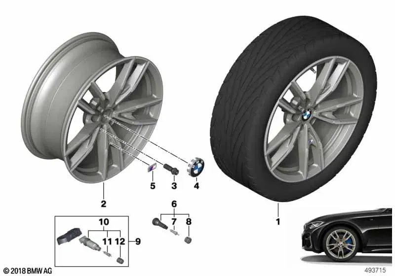 M Alloy Wheel Double Spoke 792M diagram
