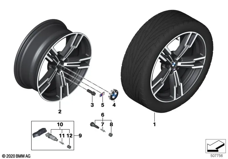 M Alloy Wheel Double Spoke 848M diagram
