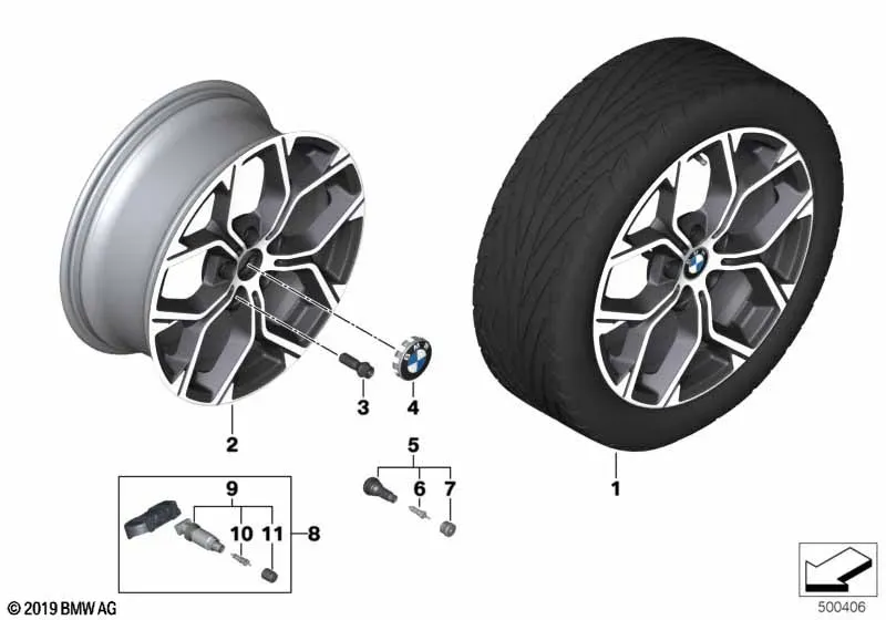Легкосплавный диск с Y-образными спицами 579 diagram