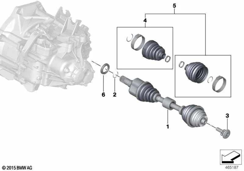 Левый передний приводной вал diagram