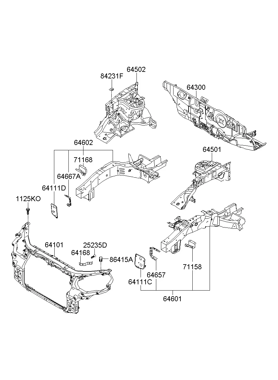 Fender Apron and Radiator Support Panel diagram
