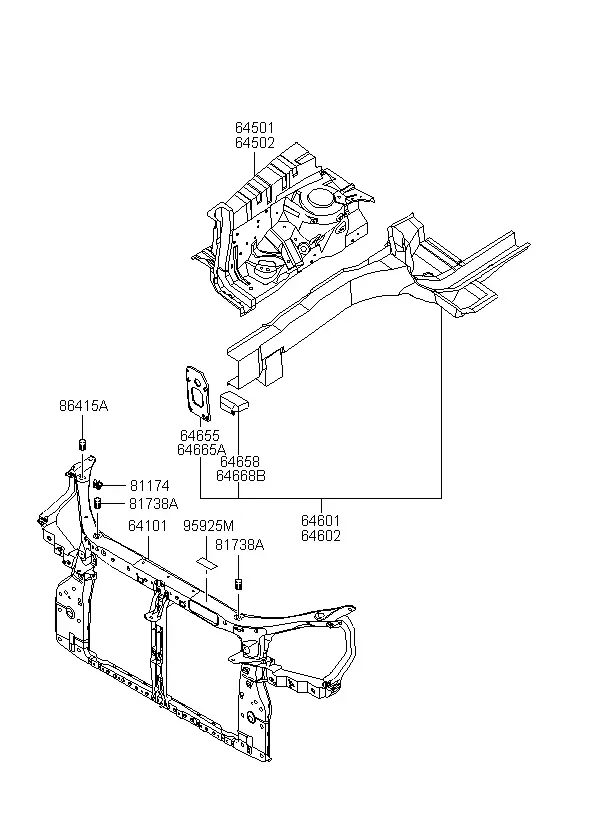 Fender Apron and Radiator Support Panel diagram