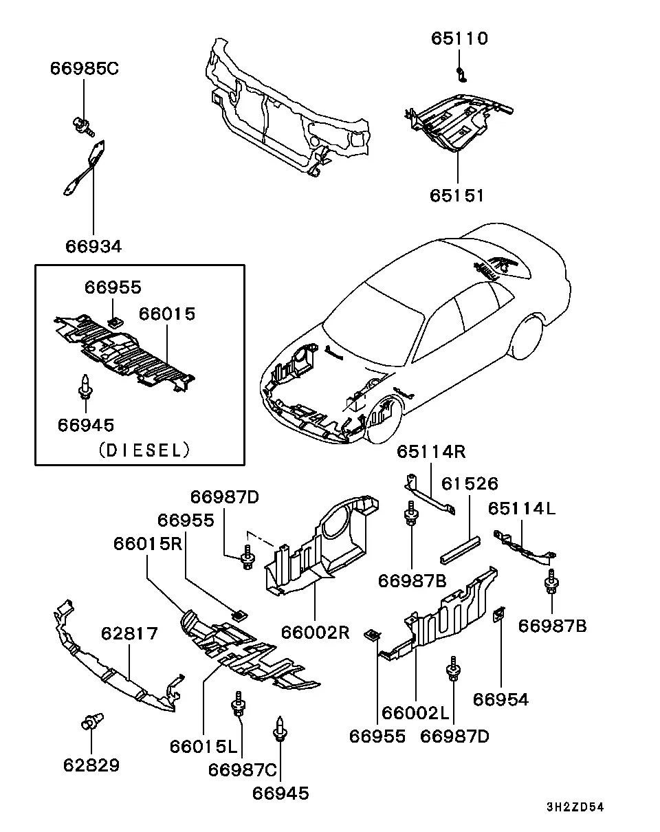 Underbody protection diagram