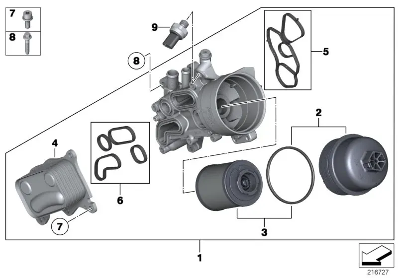 Lubrication and oil cooling system diagram