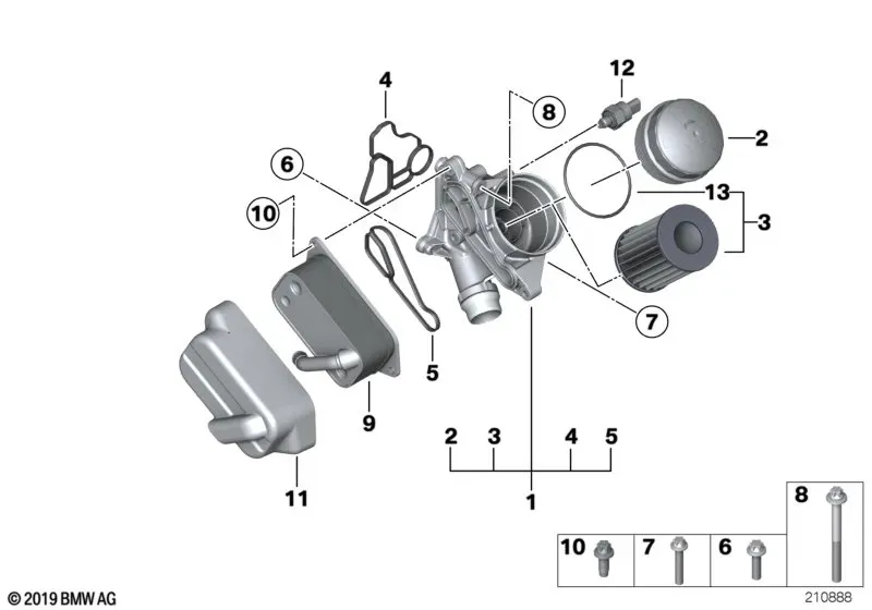 Lubrication and oil cooling system diagram