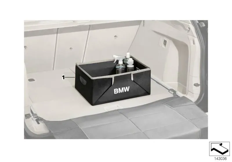 Folding luggage compartment box diagram