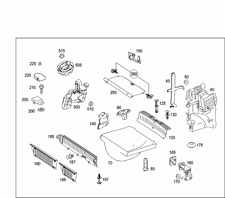 Luggage compartment trim diagram