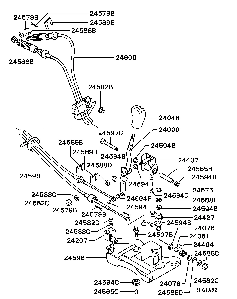 Gearshift linkage diagram