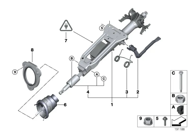 Steering column diagram