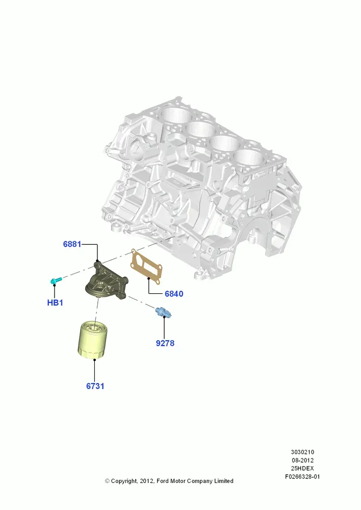 Oil Cooler and Filter diagram
