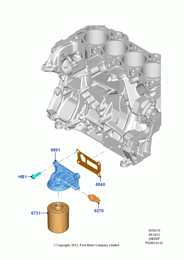 Oil Cooler and Filter diagram