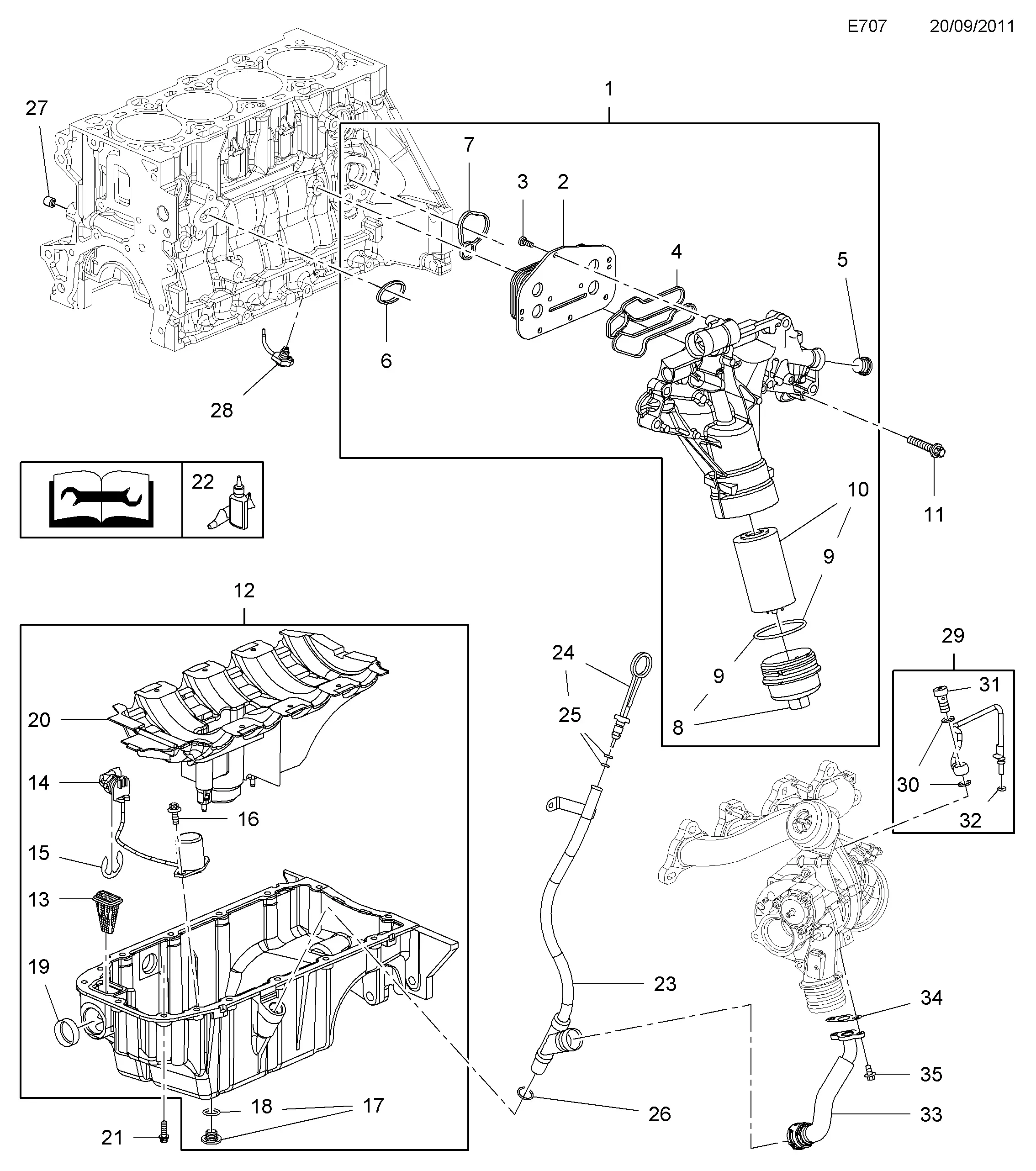 Oil Filter and Cooler diagram