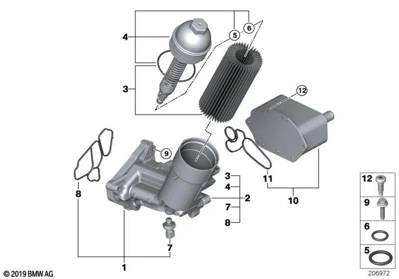Oil Filter and Oil Cooler diagram