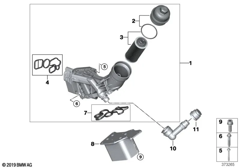 Oil Filter and Oil Cooler diagram