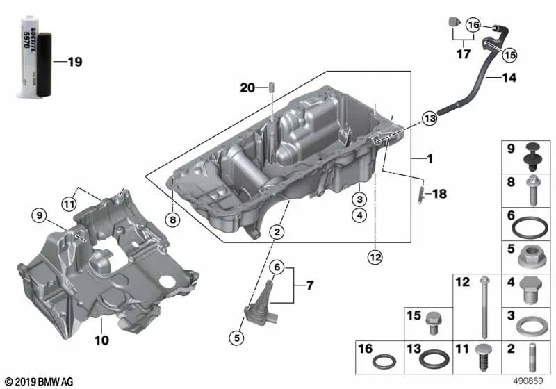 Oil Pan and Dipstick diagram