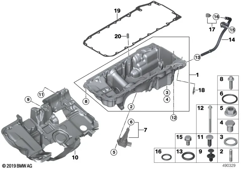 Oil Pan and Dipstick diagram