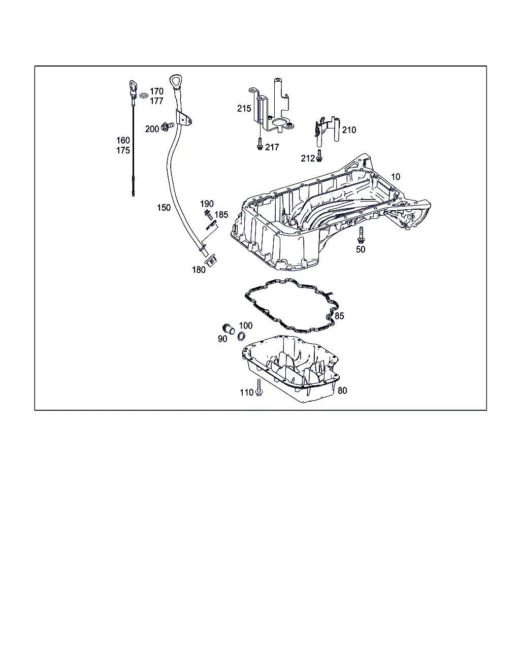 Oil Pan and Oil Level Indicator diagram