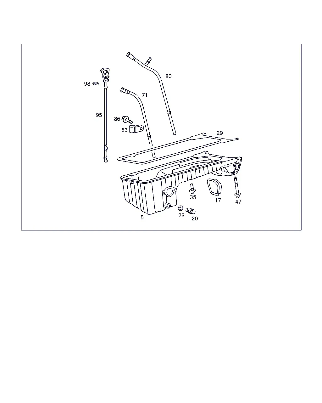 Oil Pan and Oil Level Indicator diagram