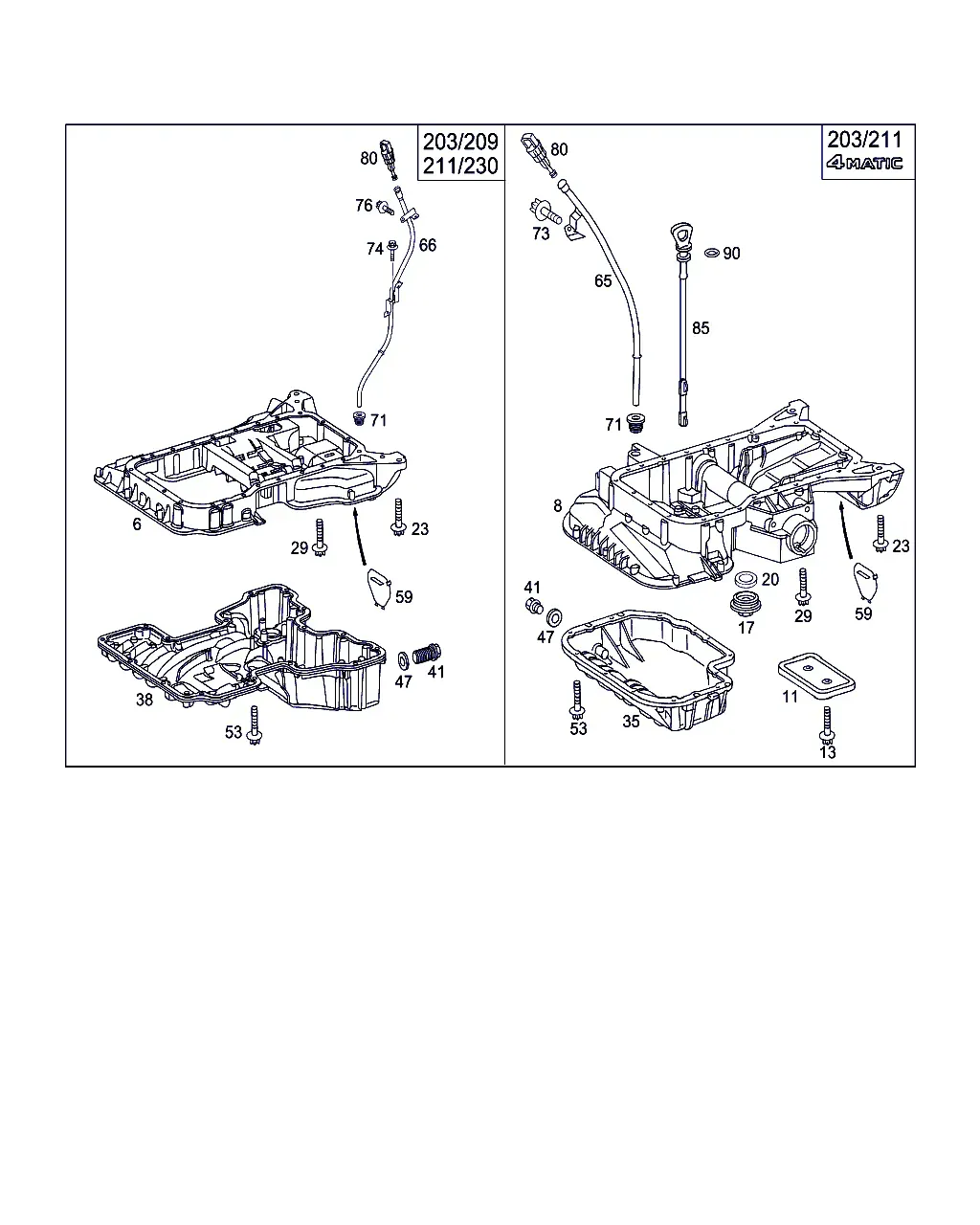 Oil Pan and Oil Level Indicator diagram