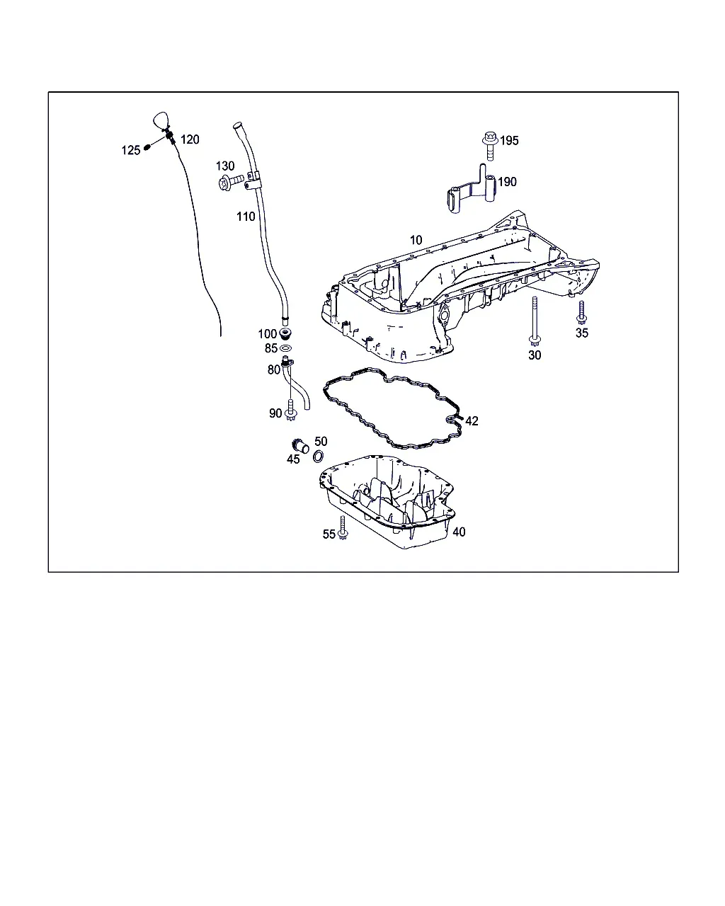 Oil Pan and Oil Level Indicator diagram