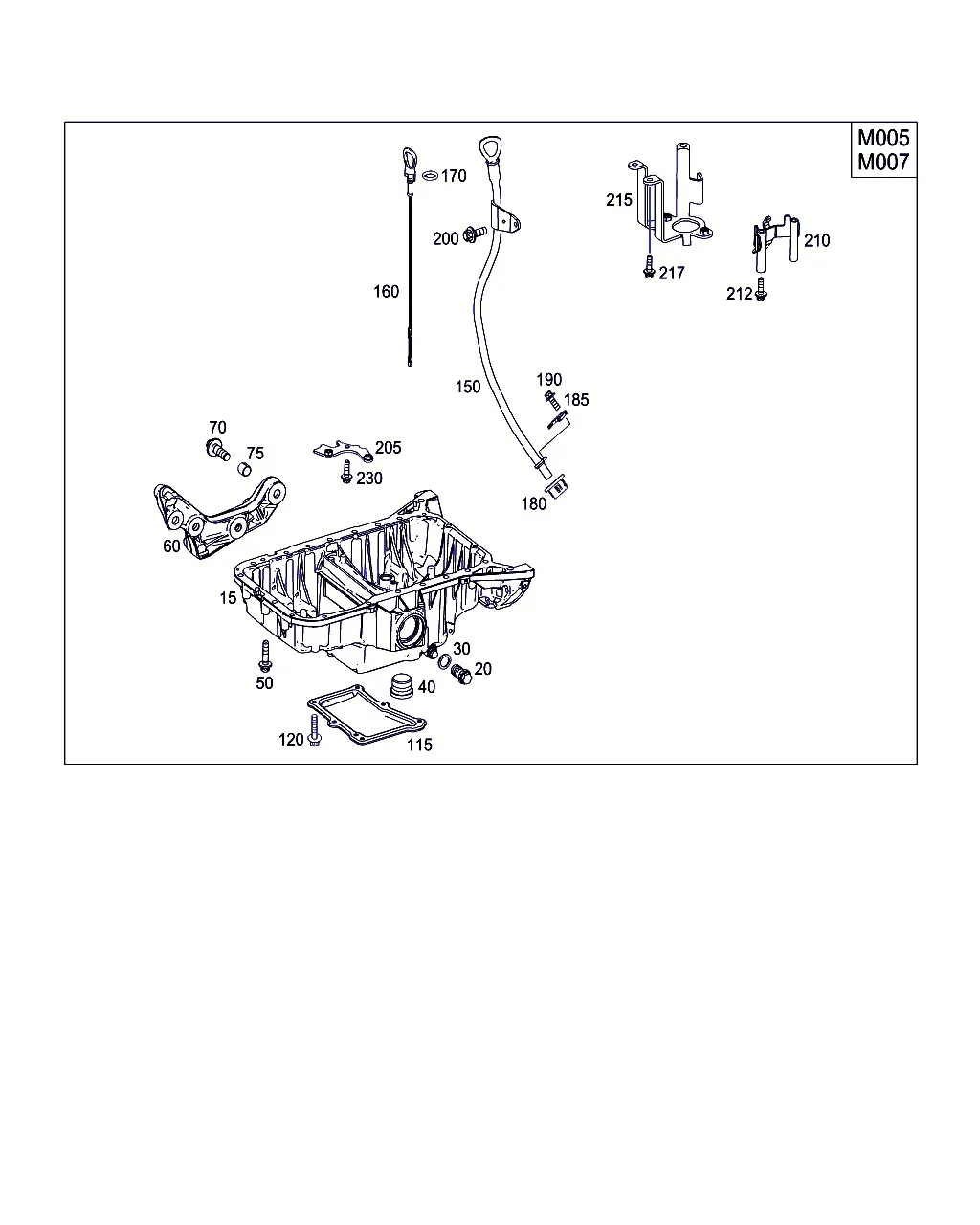 Oil Pan and Oil Level Indicator diagram