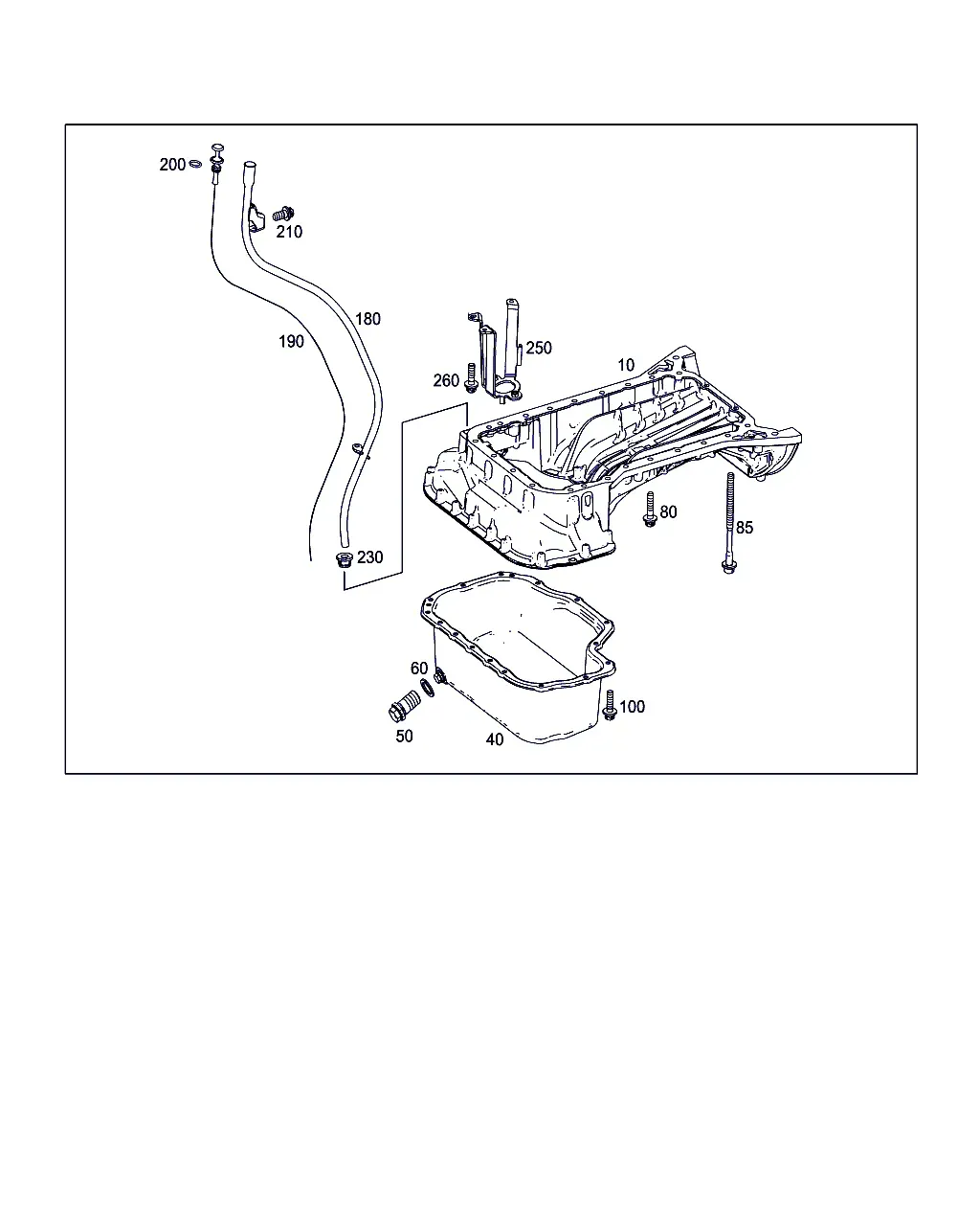 Oil Pan and Oil Level Indicator diagram