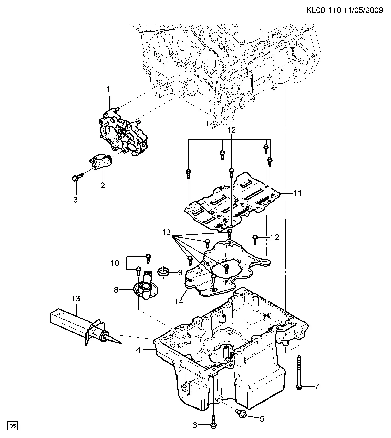 Oil Pan and Oil Pump diagram