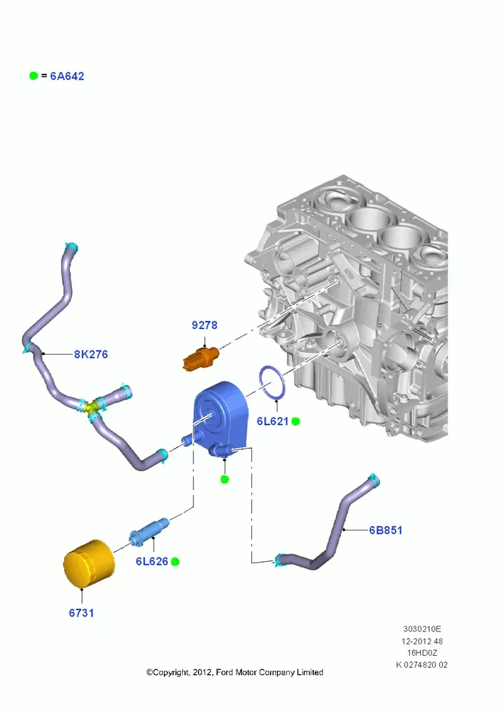 Oil Cooler and Filter diagram