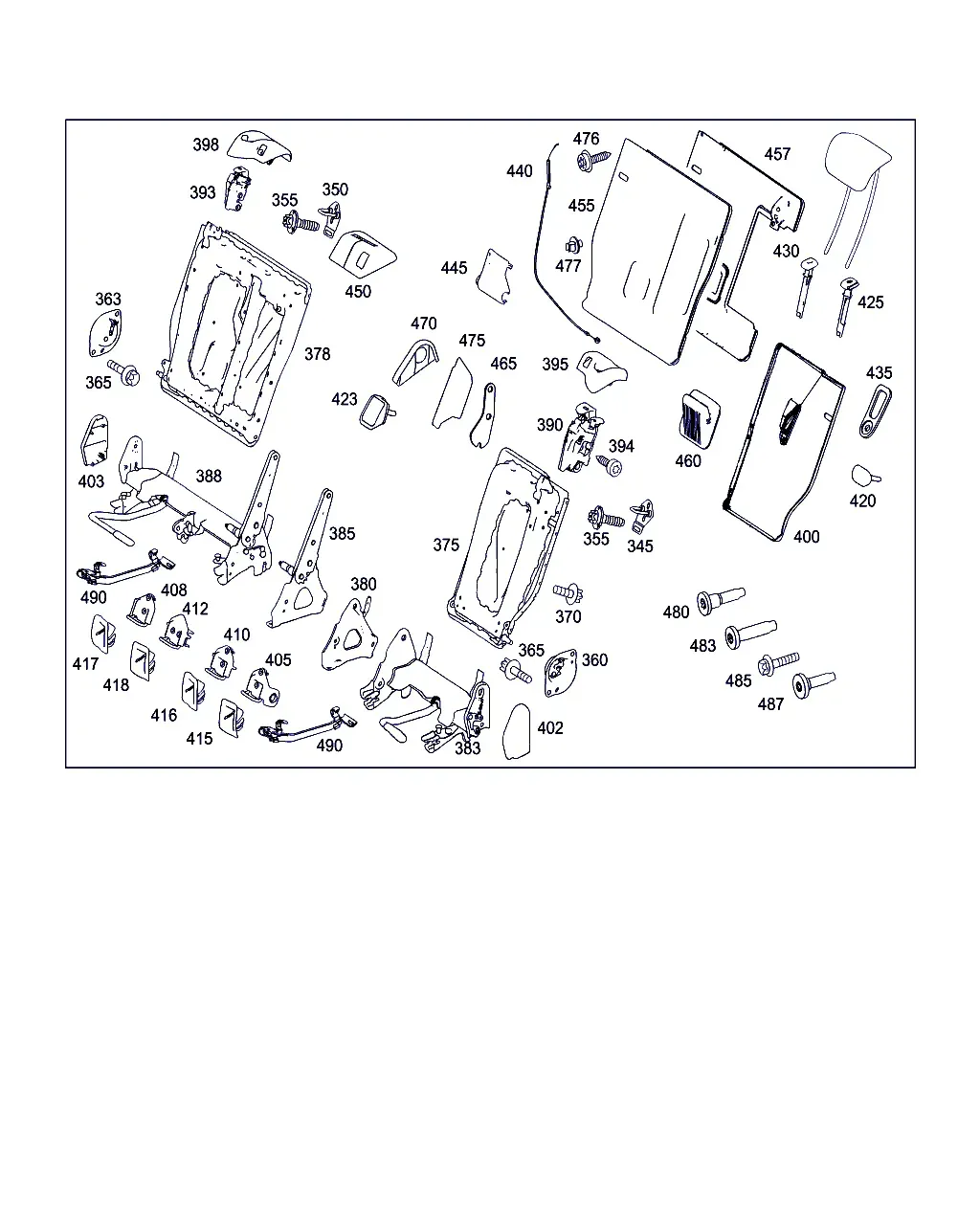 Folding Seat Back Latch Mechanism diagram