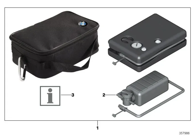 Tyre repair kit diagram