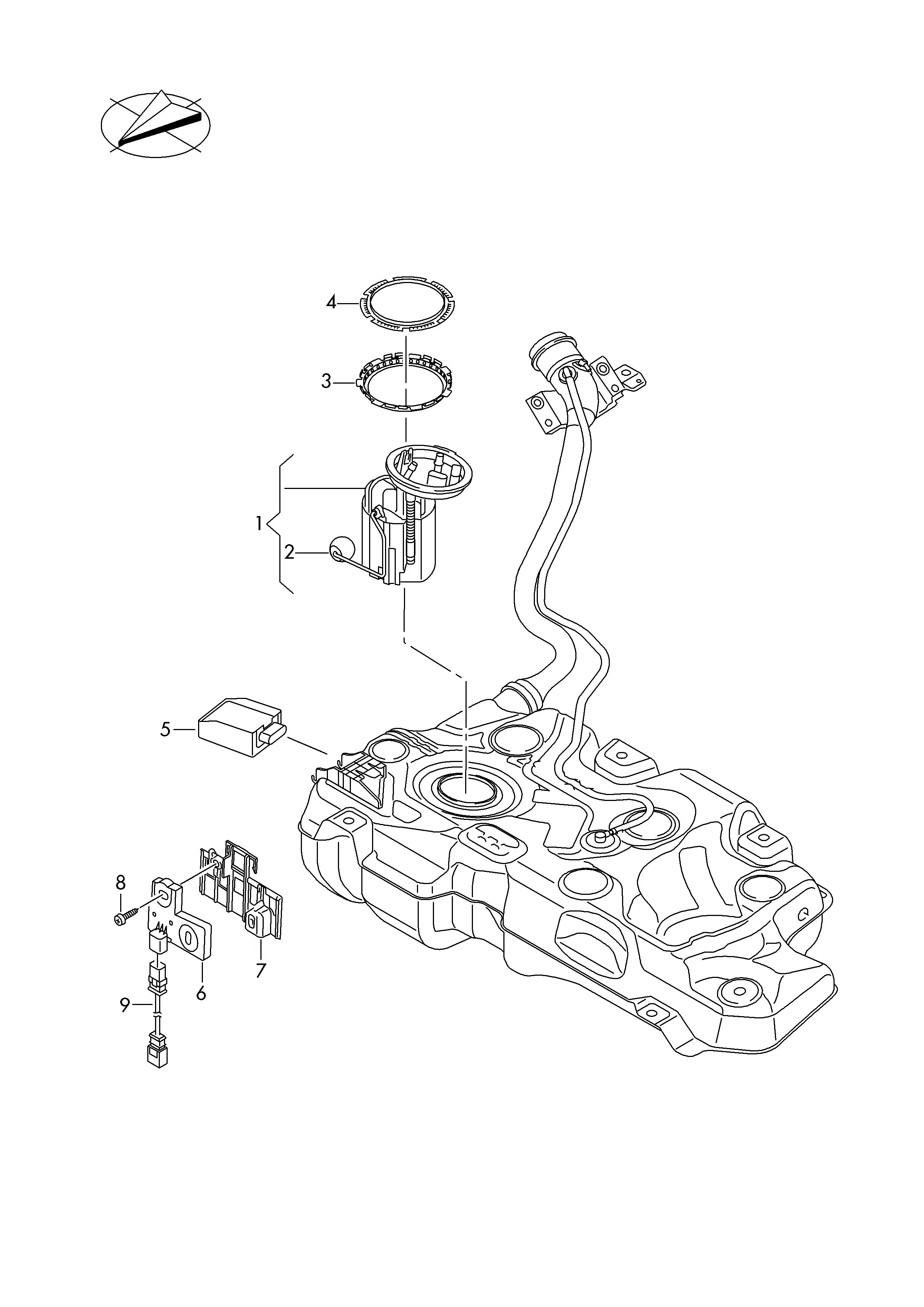 Fuel Supply Module and Level Sensor diagram