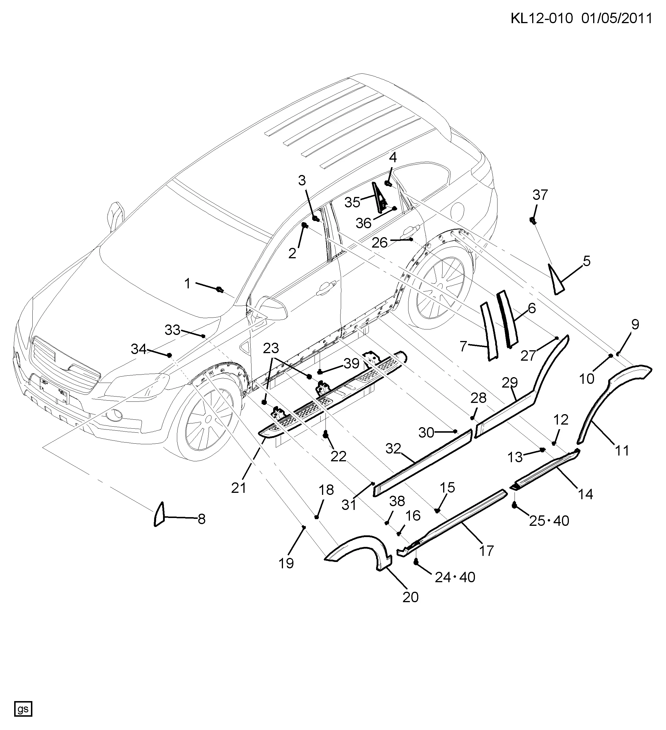 Body Mouldings diagram