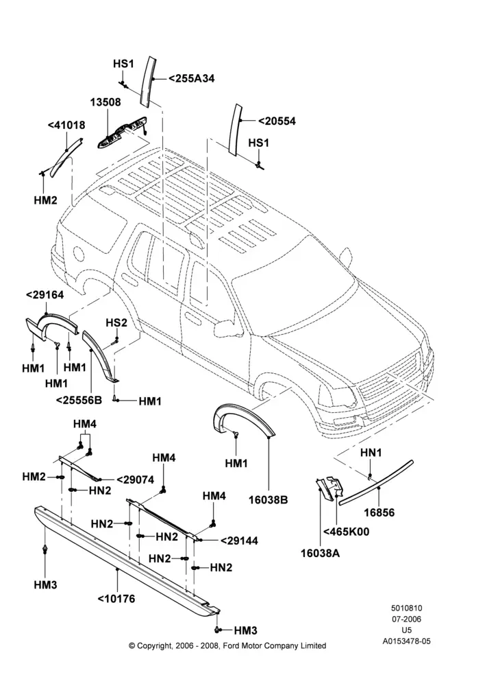 Body Mouldings diagram