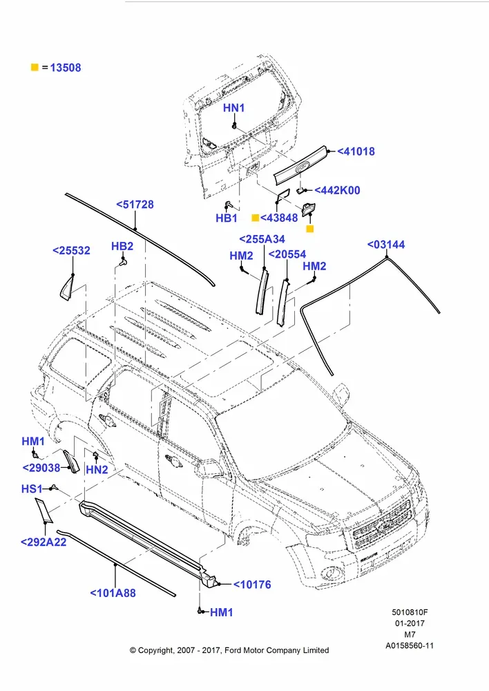Body Mouldings diagram