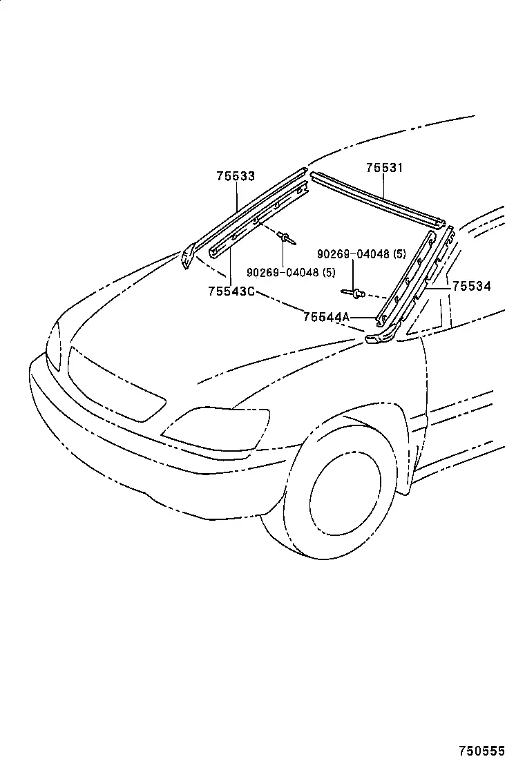 Windshield Mouldings diagram