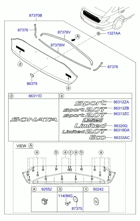 Rear Panel Mouldings diagram