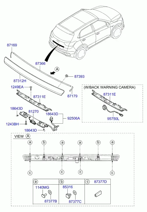 Молдинги задней панели diagram