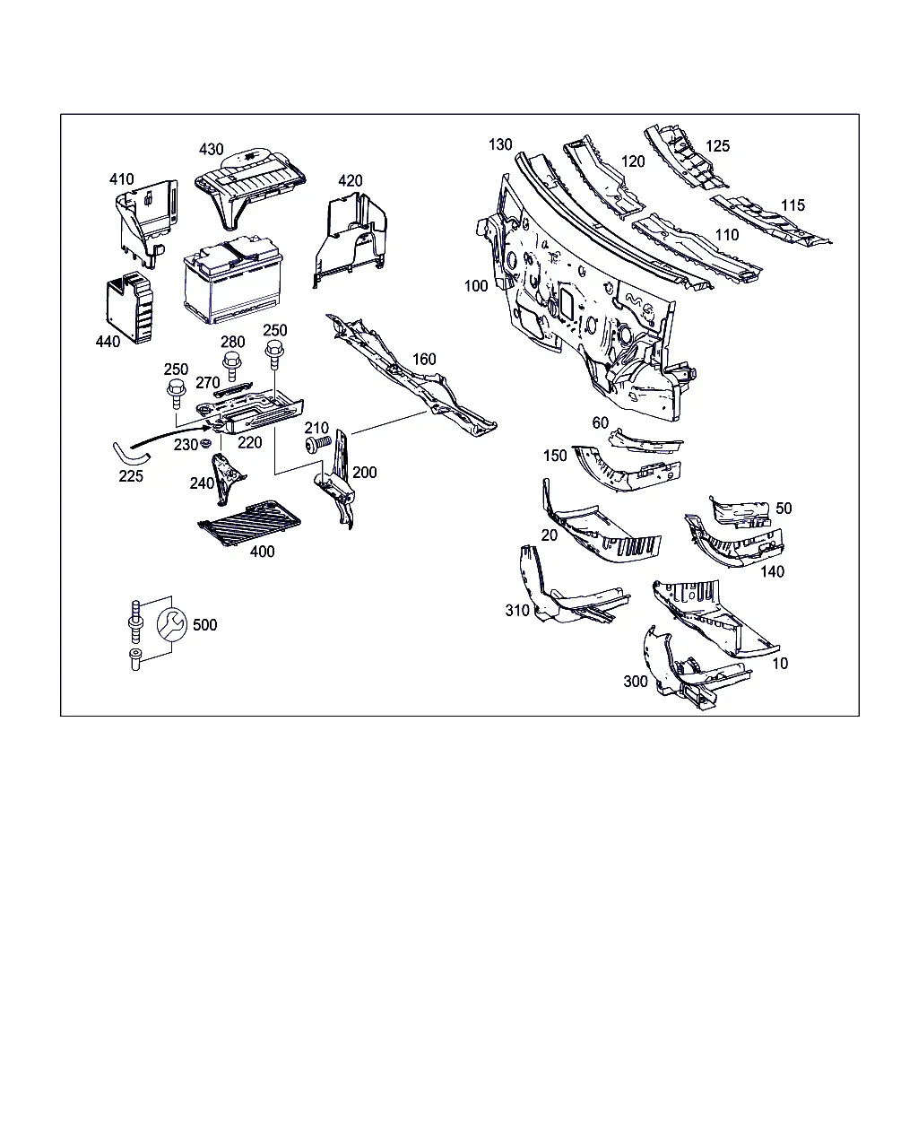 Firewall and Connecting Parts diagram