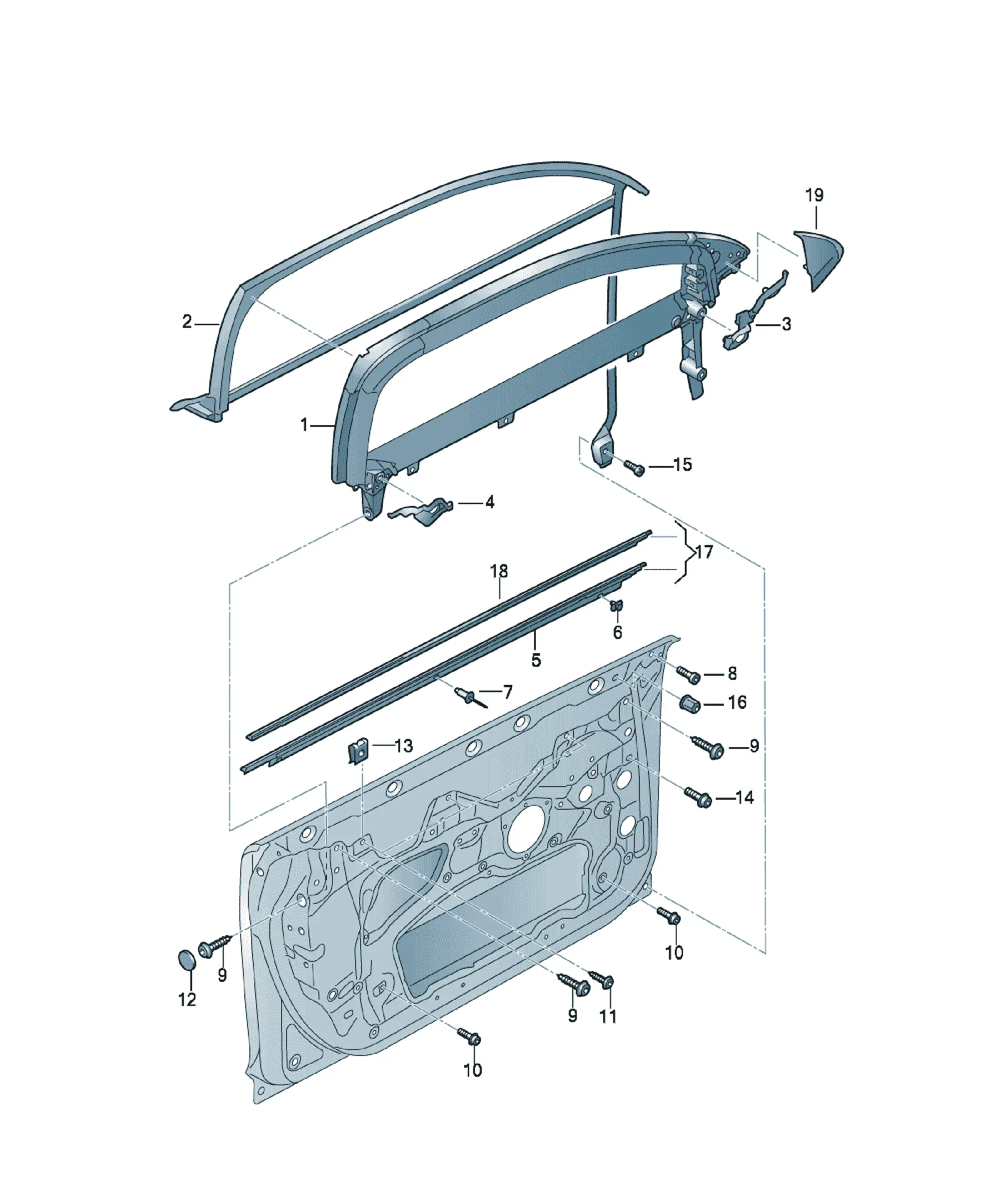 Door window frame diagram