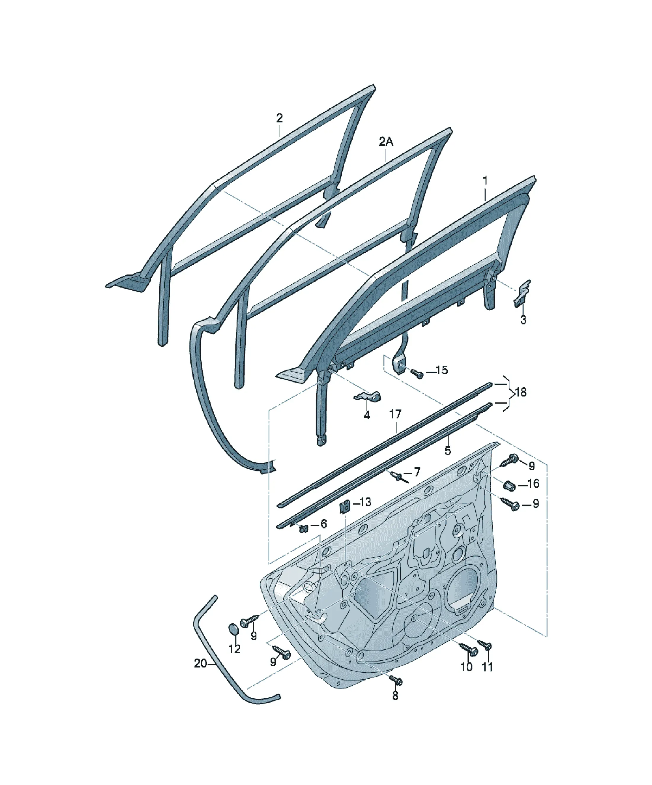Door window frame diagram