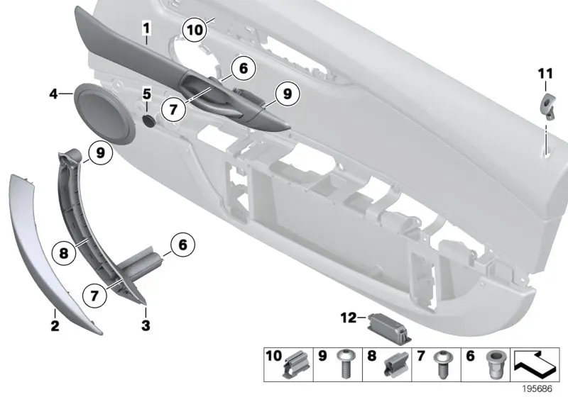 Door trim panel diagram