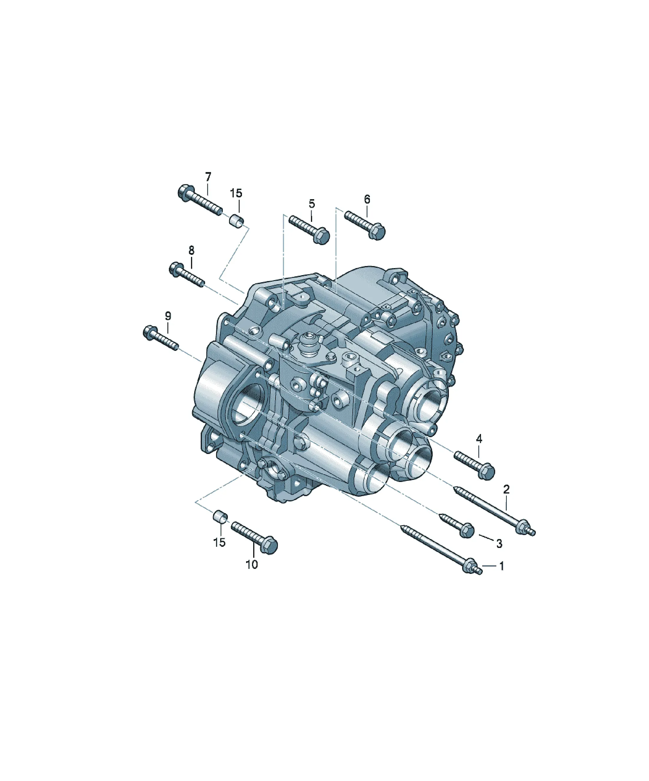 Engine and transmission mounting hardware diagram