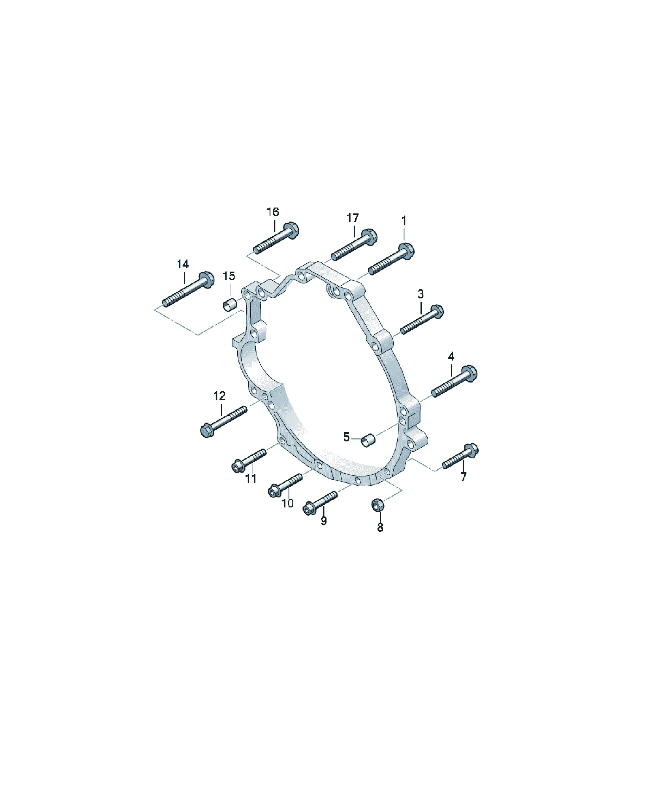 Engine and transmission mounting parts diagram
