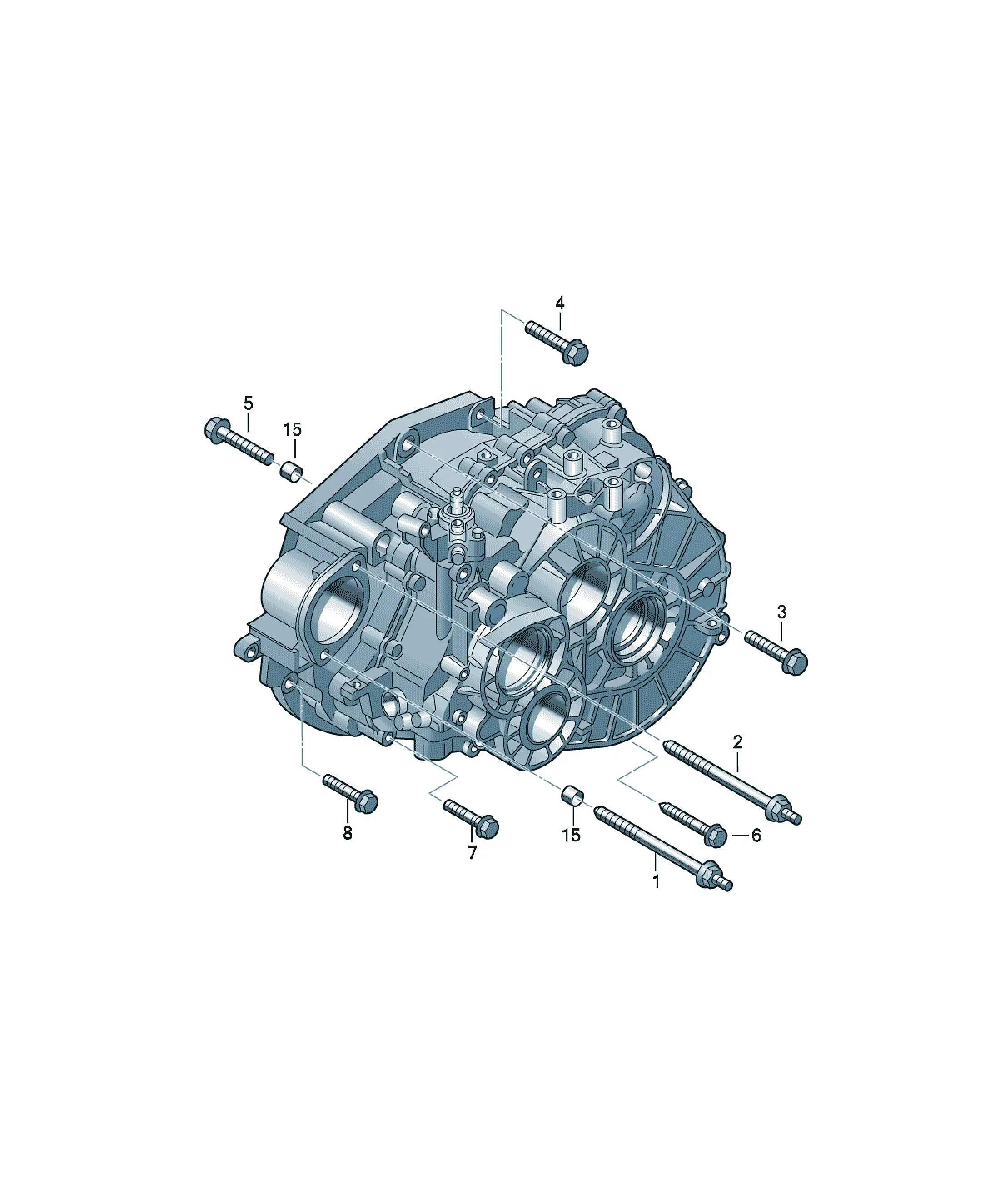 Engine and transmission mounting parts diagram