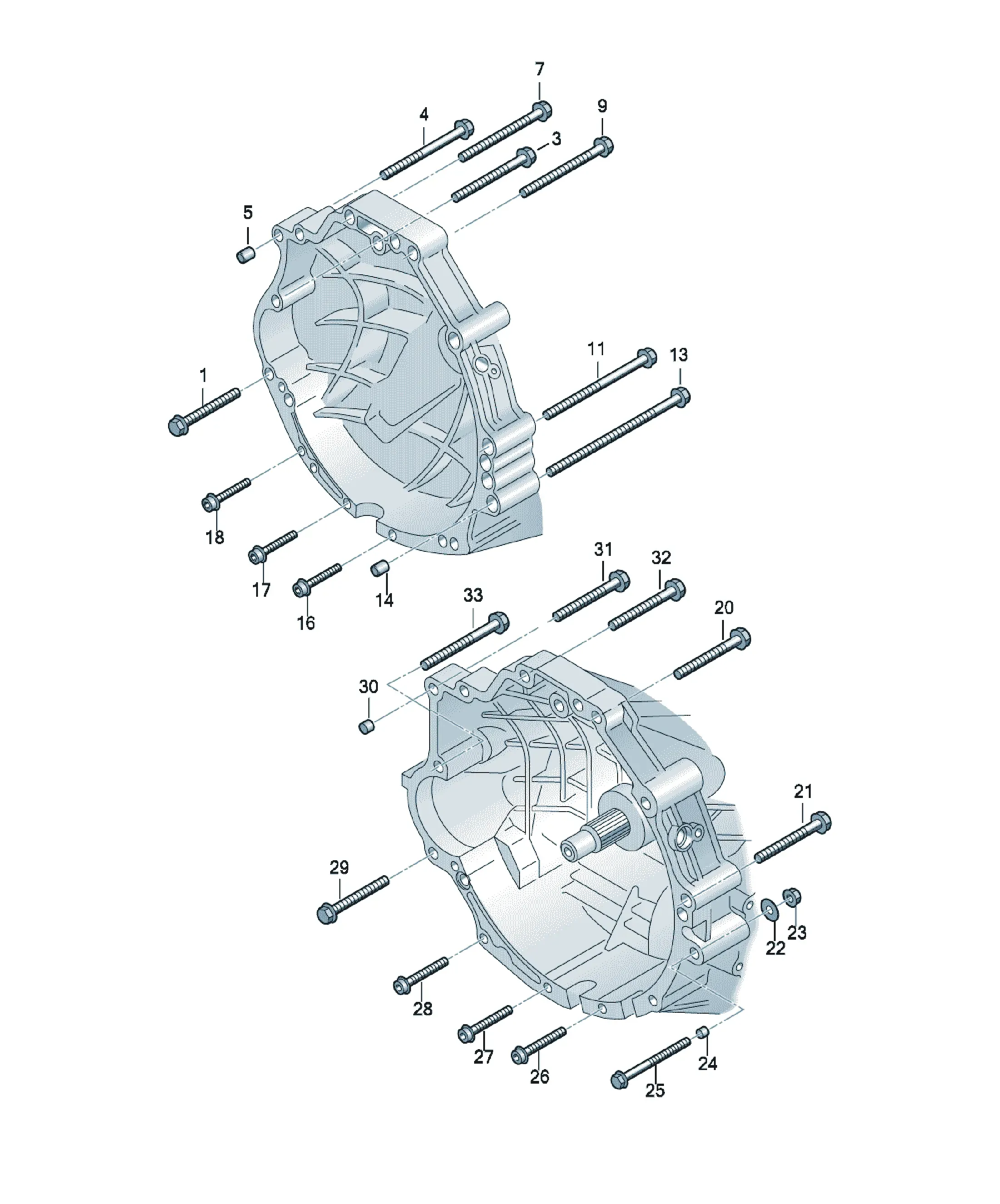 Engine and transmission mounting parts diagram