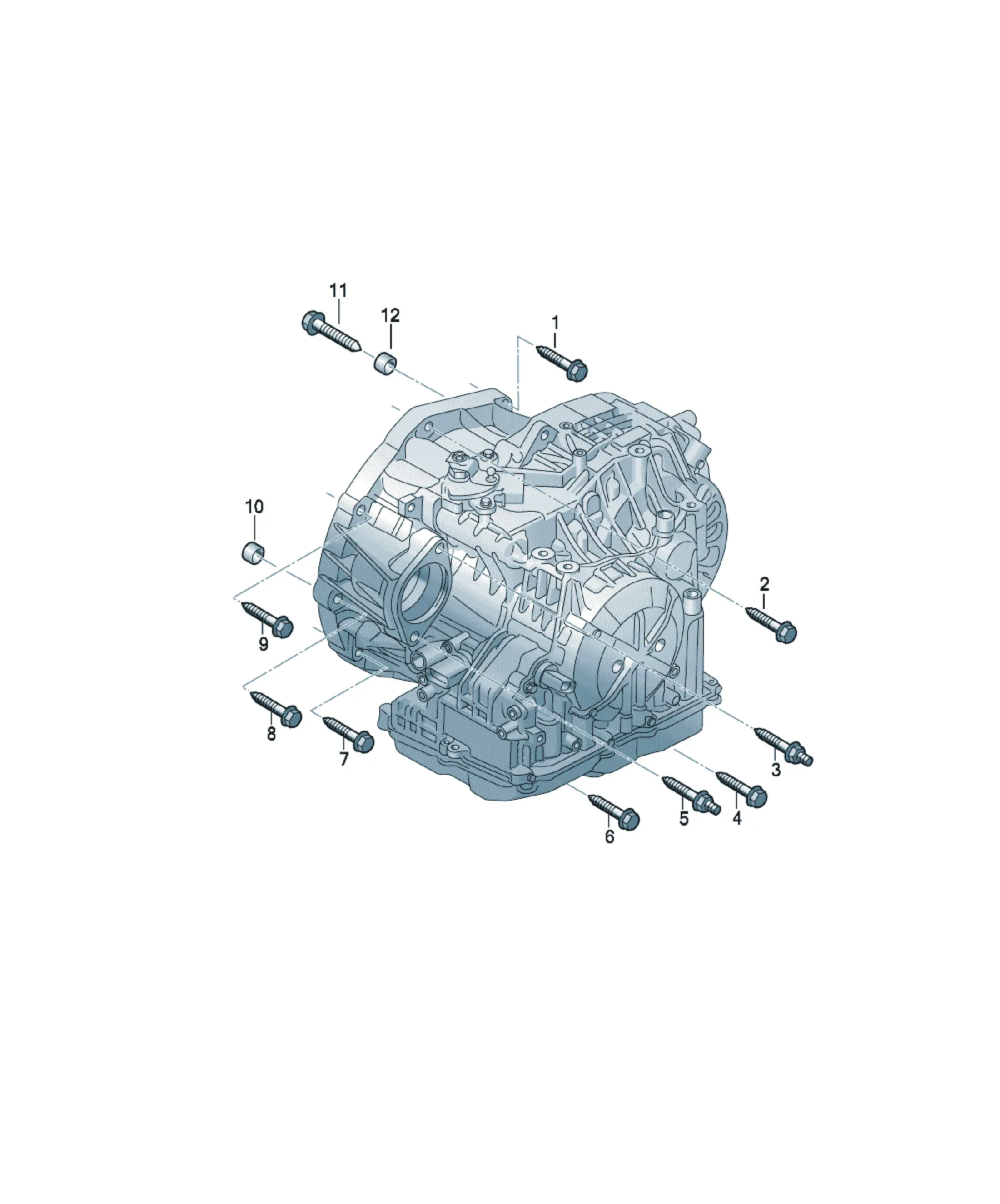 Engine and transmission mounting parts diagram