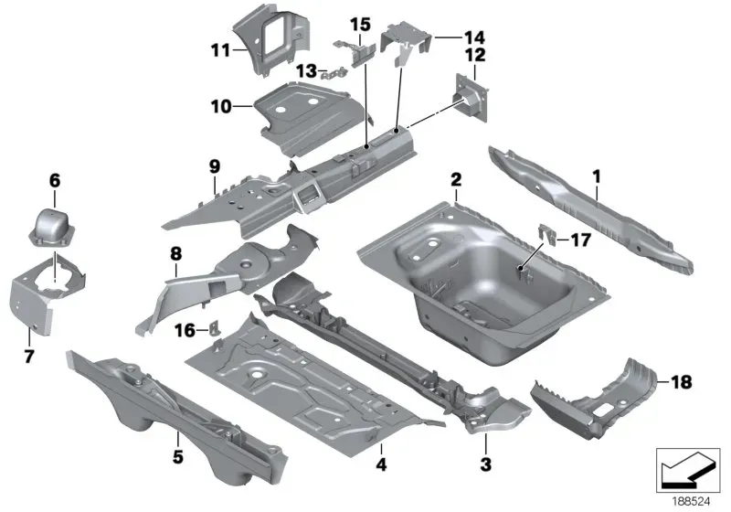 Trunk floor panel diagram