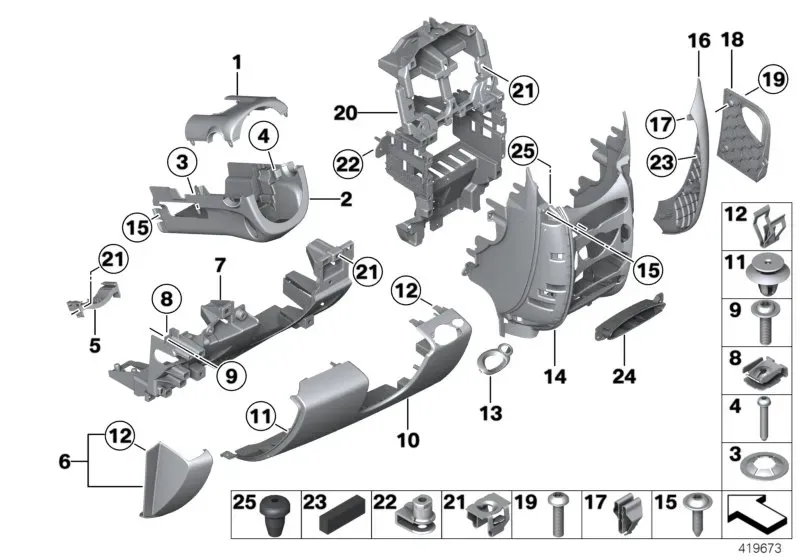 Instrument panel, bottom diagram