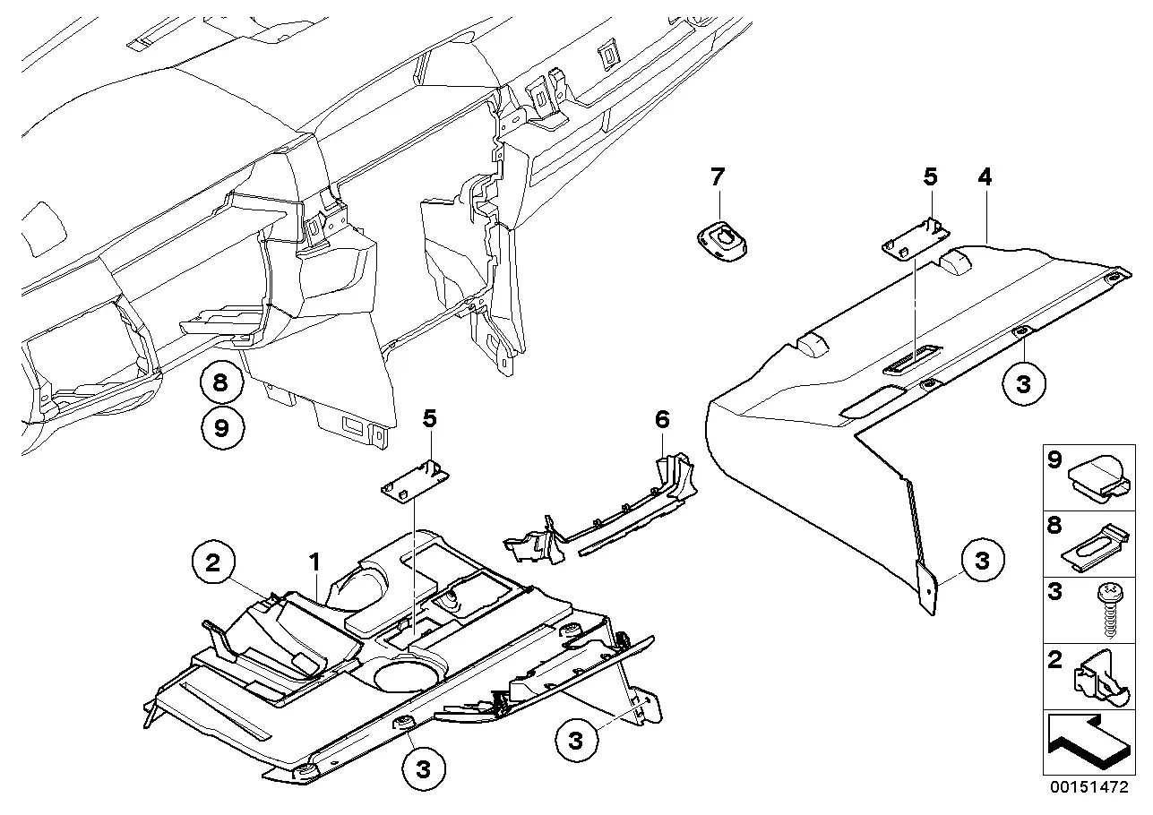 Instrument panel, bottom diagram